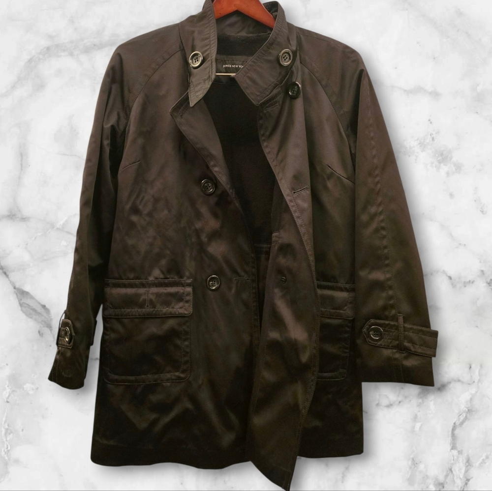 Women's Jones New York Black Trench Coat